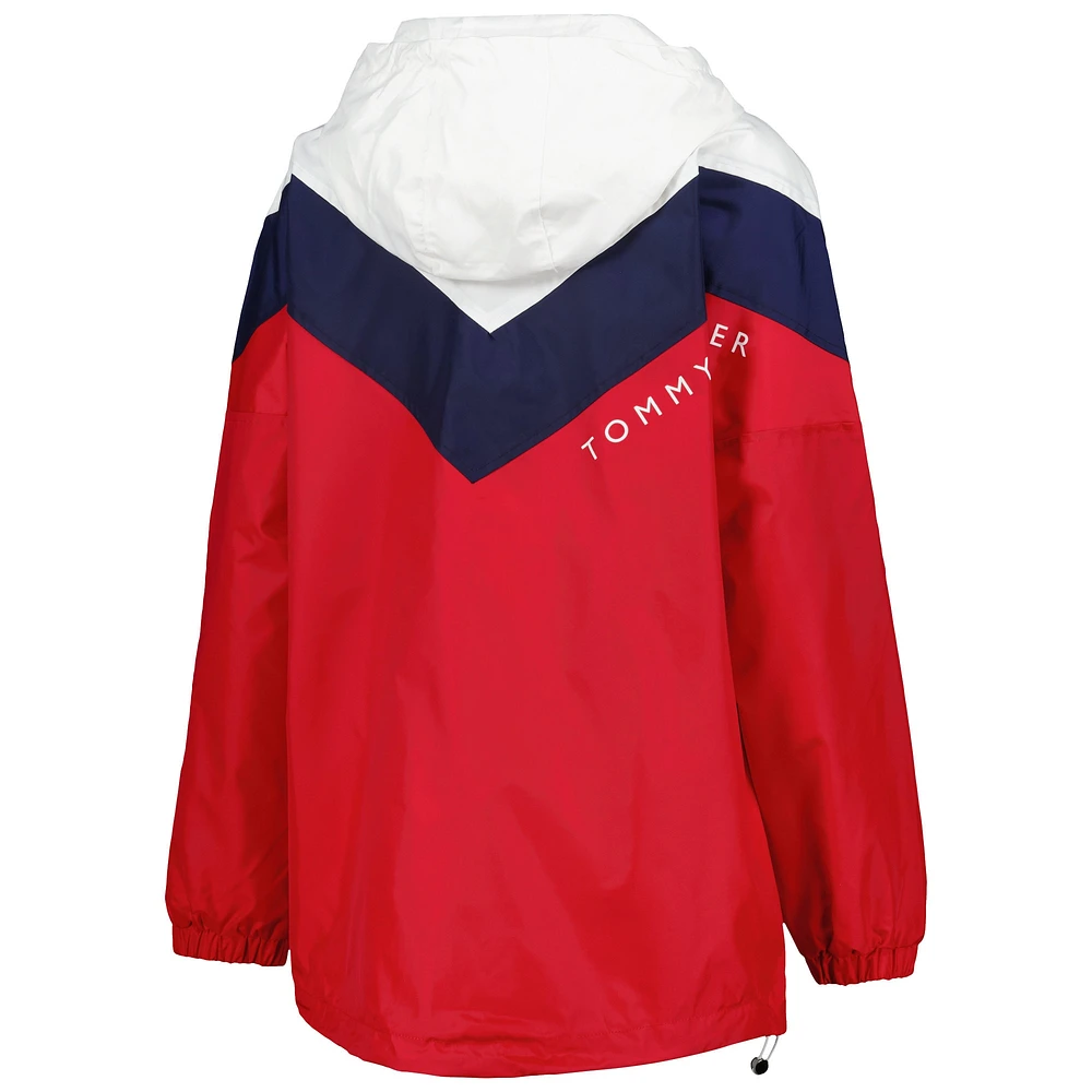 Women's Tommy Hilfiger Navy/Red Washington Capitals Staci Half-Zip Windbreaker Jacket