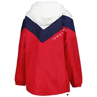 Coupe-vent à demi-zip Tommy Hilfiger Washington Capitals Staci pour femme, bleu marine/rouge