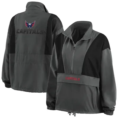 Washington Capitals WEAR by Erin Andrews Women's Popover Packable Half-Zip Jacket - Charcoal