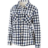 Women's WEAR by Erin Andrews Oatmeal Washington Capitals Plaid Button-Up Shirt Jacket