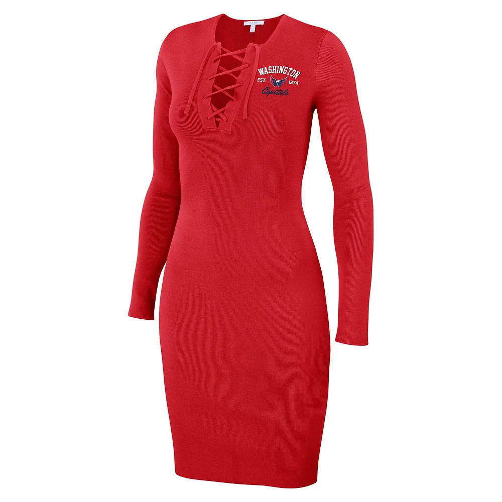 Women's WEAR by Erin Andrews  Red Washington Capitals Lace-Up Dress