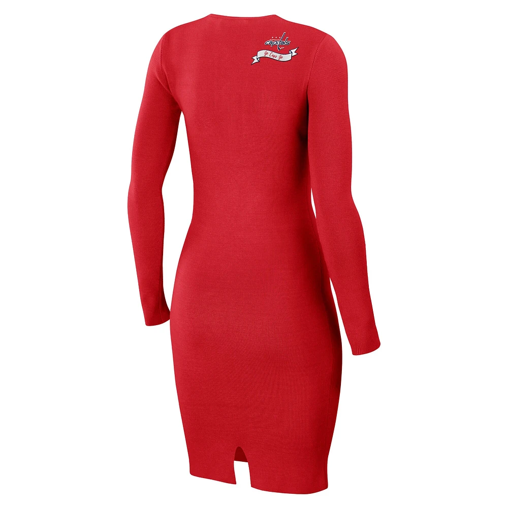 Robe à lacets rouge WEAR by Erin Andrews des Capitals de Washington pour femmes