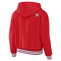 Women's WEAR by Erin Andrews Red Washington Capitals Lace-Up Pullover Hoodie