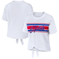 WEAR by Erin Andrews T-shirt blanc avec nœud sur le devant des Capitals de Washington pour femmes