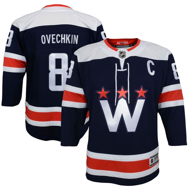 Maillot de joueur alternatif Premier Alexander Ovechkin Navy Washington Capitals 2020/21 pour jeune