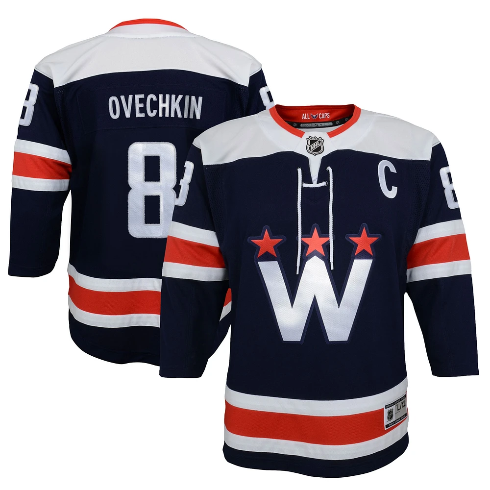 Youth Alexander Ovechkin Navy Washington Capitals 2020/21 Alternate - Premier Player Jersey