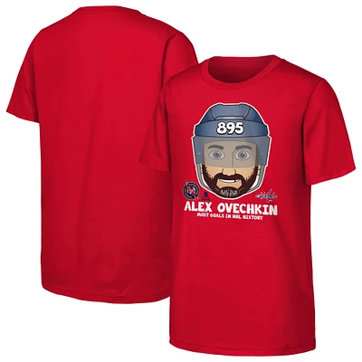 T-shirt rouge à l'effigie d'Alexander Ovechkin, meilleur buteur de tous les temps des Capitals Washington la LNH