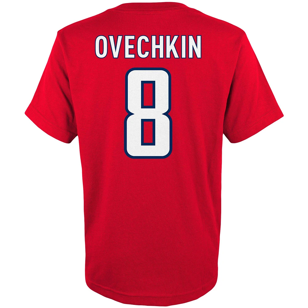 Junior Alexander Ovechkin Red Washington Capitals Nom et numéro du joueur - T-shirt