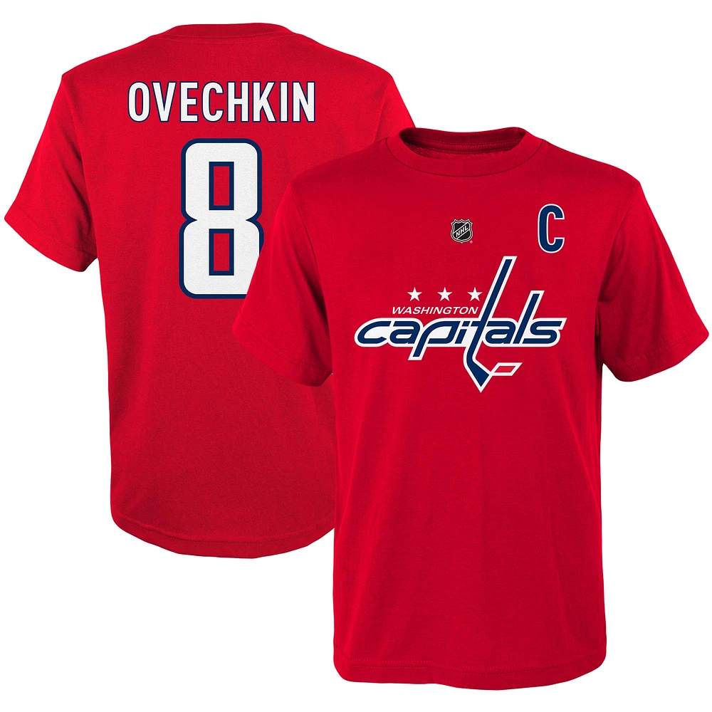 Junior Alexander Ovechkin Red Washington Capitals Nom et numéro du joueur - T-shirt