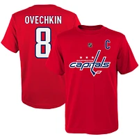 Junior Alexander Ovechkin Red Washington Capitals Nom et numéro du joueur - T-shirt