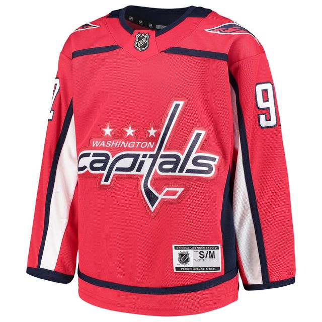 Maillot de joueur rouge Evgeny Kuznetsov pour jeunes des Capitals Washington à domicile