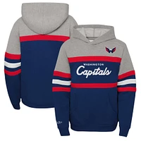 Chandail à capuchon d'entraîneur-chef des Capitals de Washington Mitchell & Ness pour jeunes, bleu marine