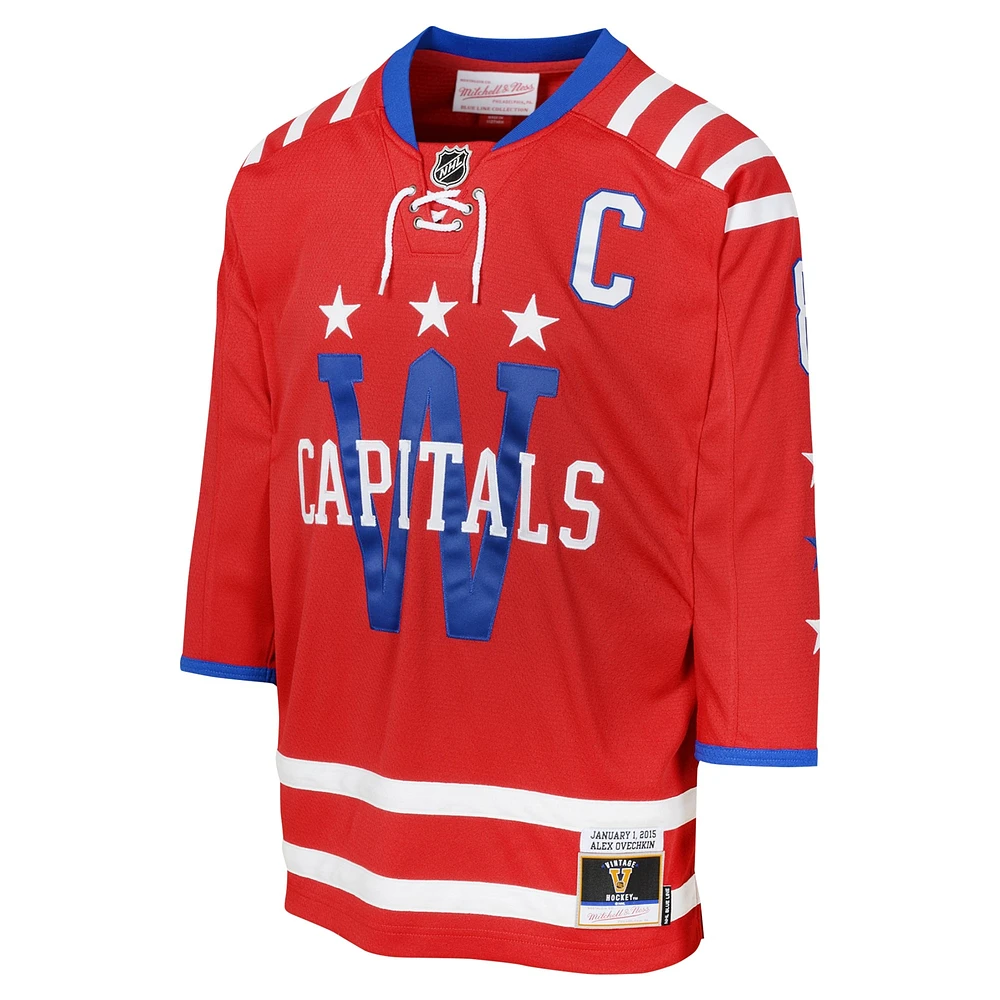 Youth Mitchell & Ness Alexander Ovechkin Red Washington Capitals 2015 Blue Line Player Jersey