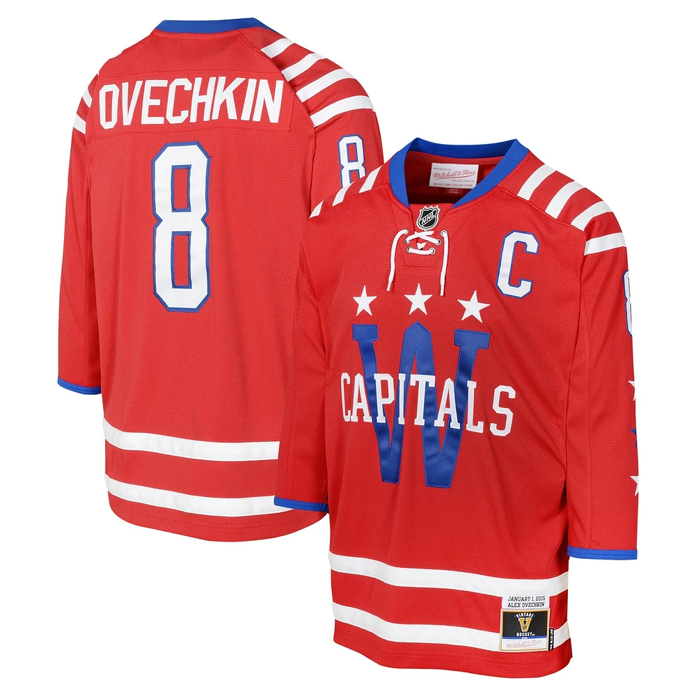 Maillot de joueur la ligne bleue 2015 des Capitals Washington, rouge, Mitchell & Ness, Alexander Ovechkin, pour jeunes