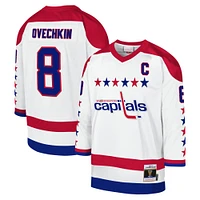 Maillot de joueur blanc Mitchell & Ness Alexander Ovechkin des Capitals Washington 2012-13 Blue Line Captain Patch