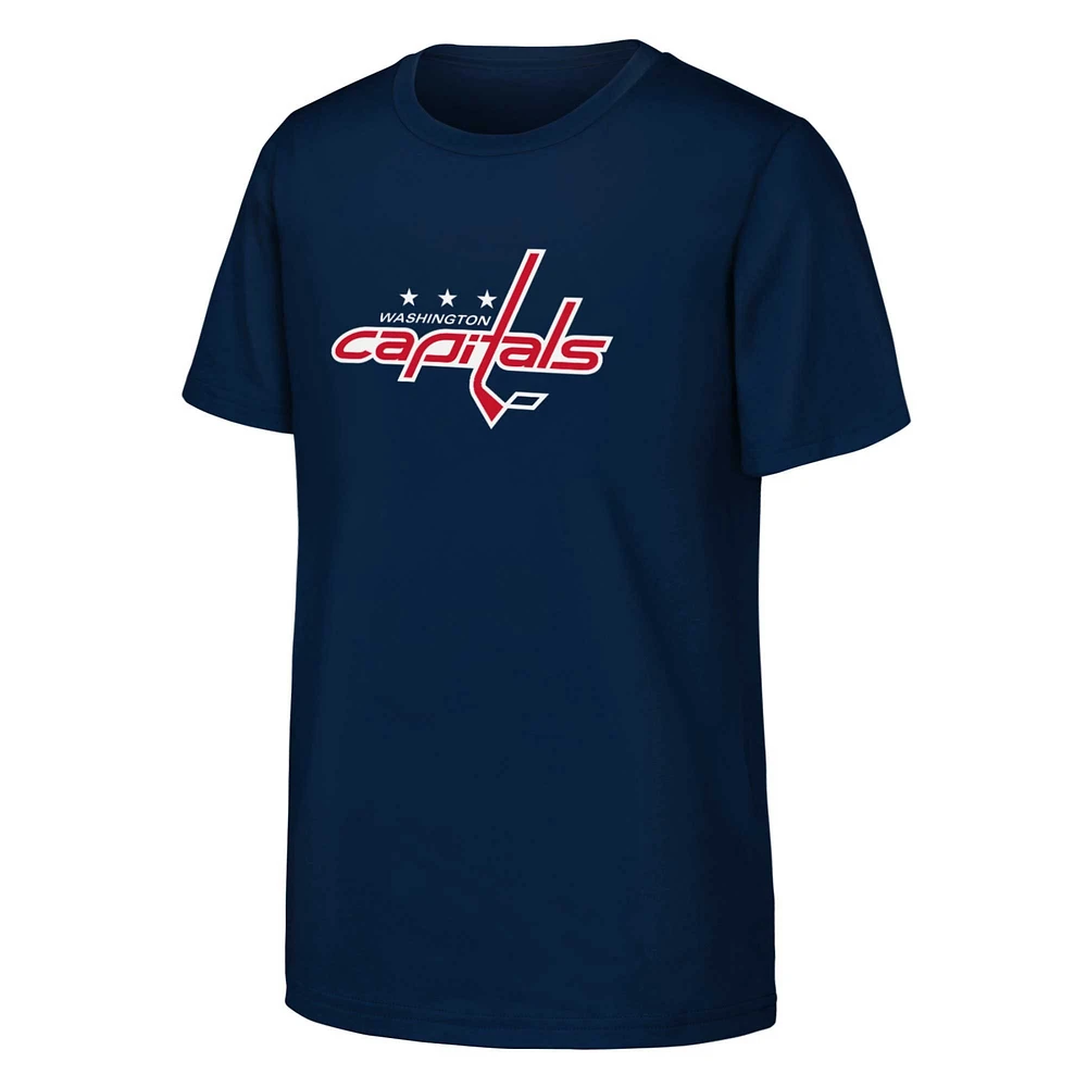 T-shirt bleu marine avec logo principal des Capitals de Washington pour jeunes