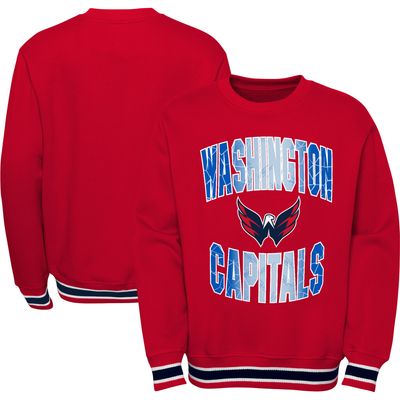 Youth Red Washington Capitals Classic Blueliner Pullover Sweatshirt