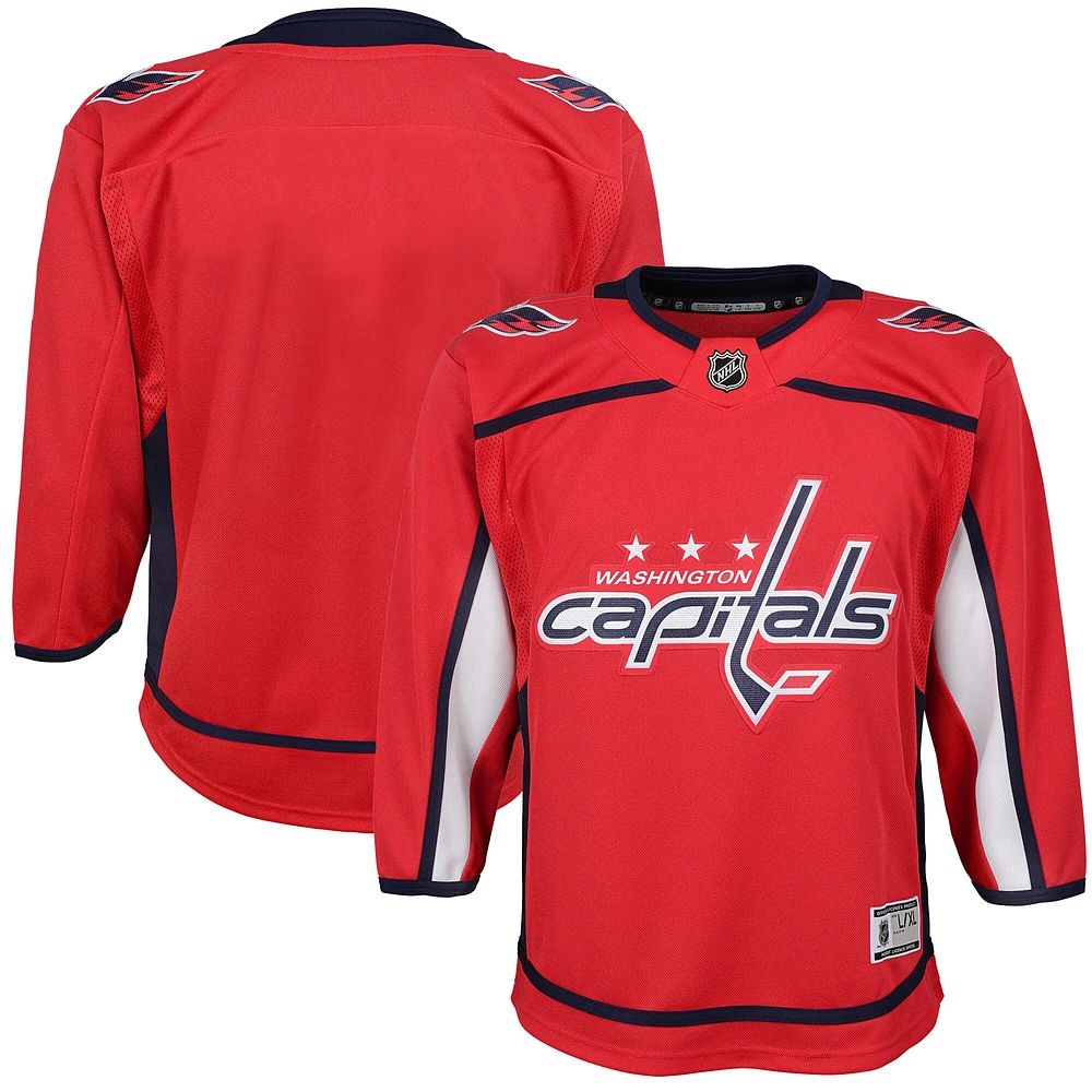 Maillot vierge Premier pour jeunes des Capitals de Washington, rouge, domicile