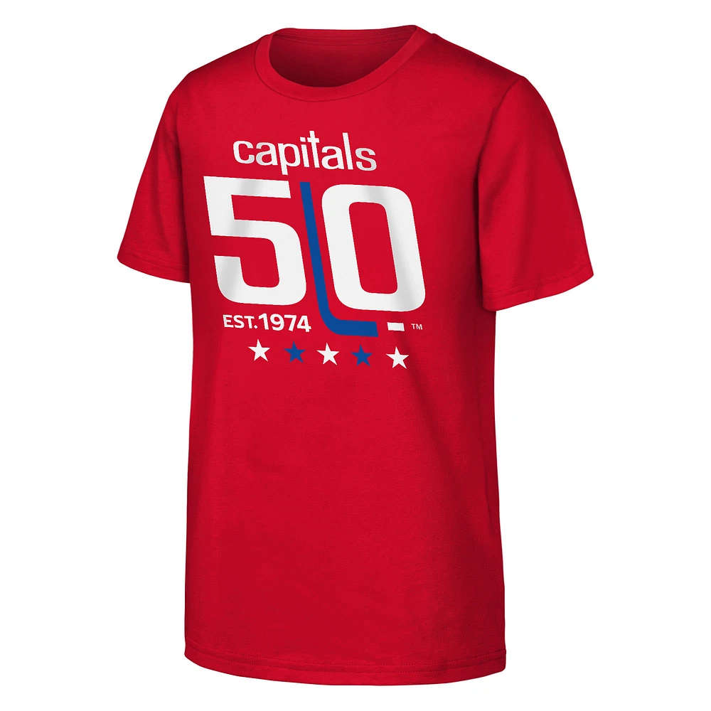 T-shirt rouge pour jeunes des Capitals de Washington