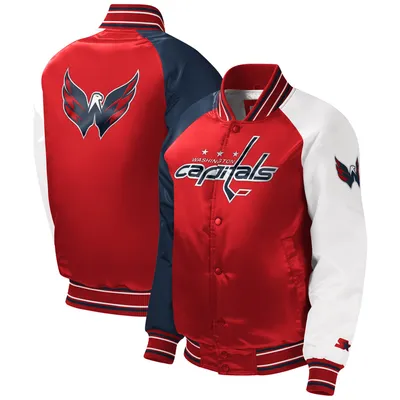 Washington Capitals Starter Youth Raglan Full-Snap Varsity Jacket - Red