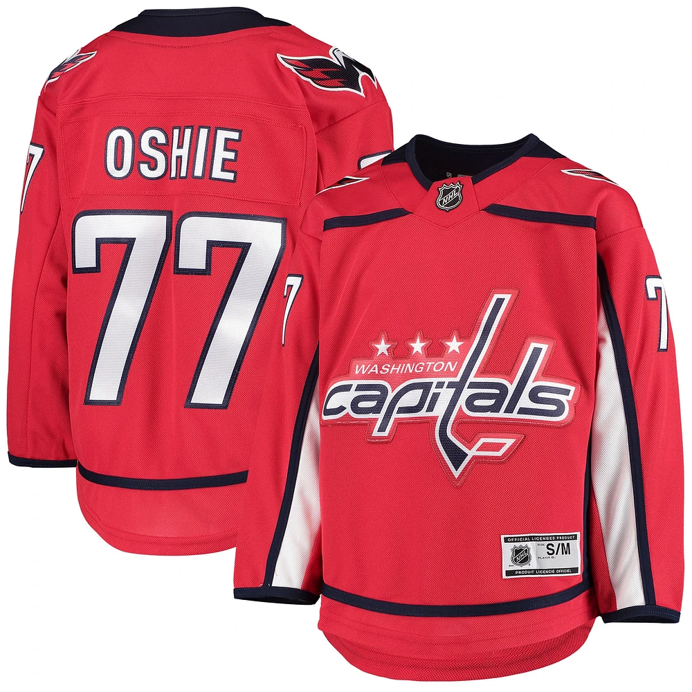 Maillot de joueur rouge TJ Oshie pour jeunes des Capitals Washington à domicile