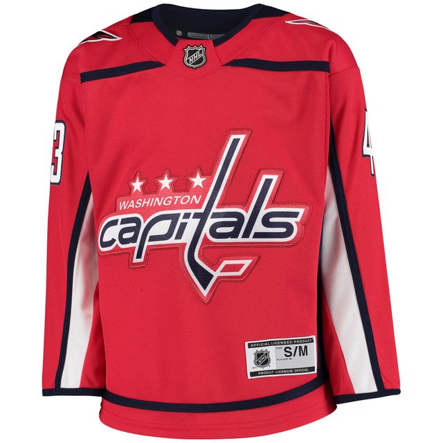 Maillot de joueur Tom Wilson rouge pour jeunes des Capitals Washington à domicile