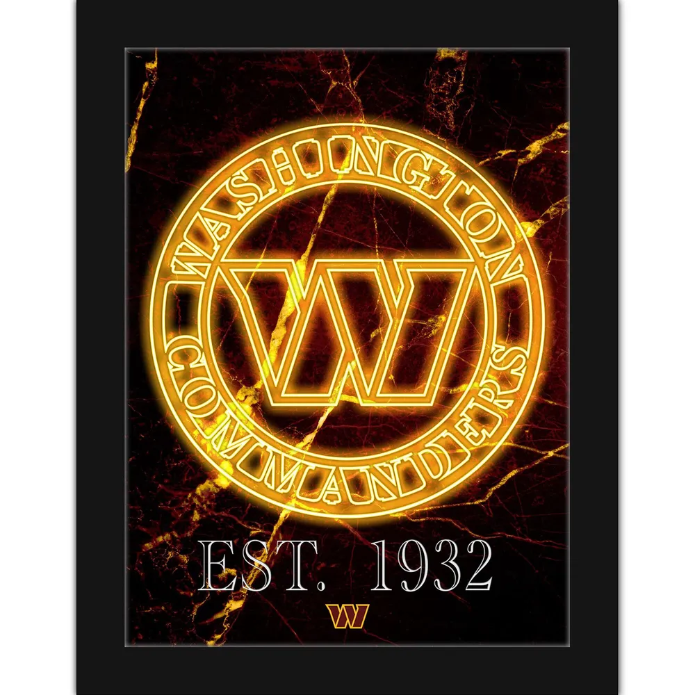 Washington Commanders 12'' x 16'' Framed Circle Logo Print - Black