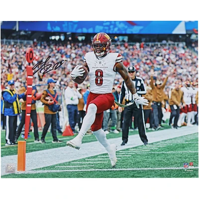 Brian Robinson Jr. Washington Commanders Photographie dédicacée en jersey blanc 40,6 x 50,8 cm