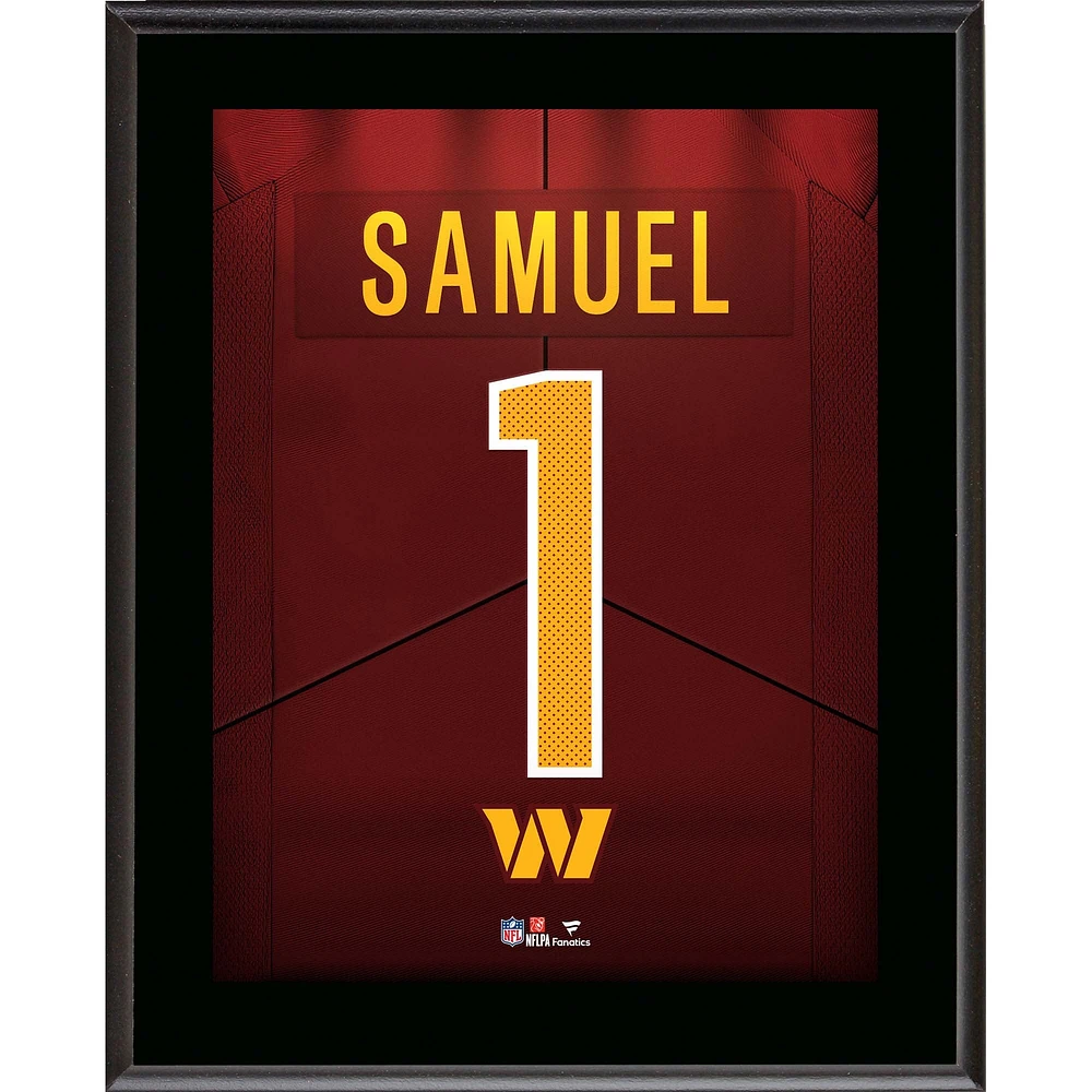 Plaque de joueur sublimée avec numéro de maillot de Deebo Samuel Sr des Washington Commanders (10,5" x 13")
