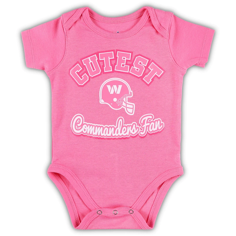 Girls Newborn & Infant Pink Washington Commanders Cutest Fan Bodysuit