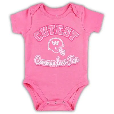 Washington Commanders Girls Newborn & Infant Cutest Fan Bodysuit - Pink