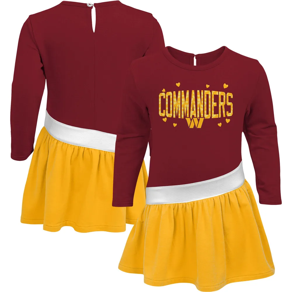 Lids Washington Commanders Girls Preschool Heart to Jersey Dress -  Burgundy/Gold