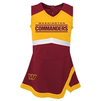 Girls Toddler Burgundy/Gold Washington Commanders Cheer Captain Jumper Dress