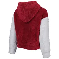 Chandail à capuchon en polaire Teddy Game Time des commandants Washington bordeaux/gris pour jeune fille