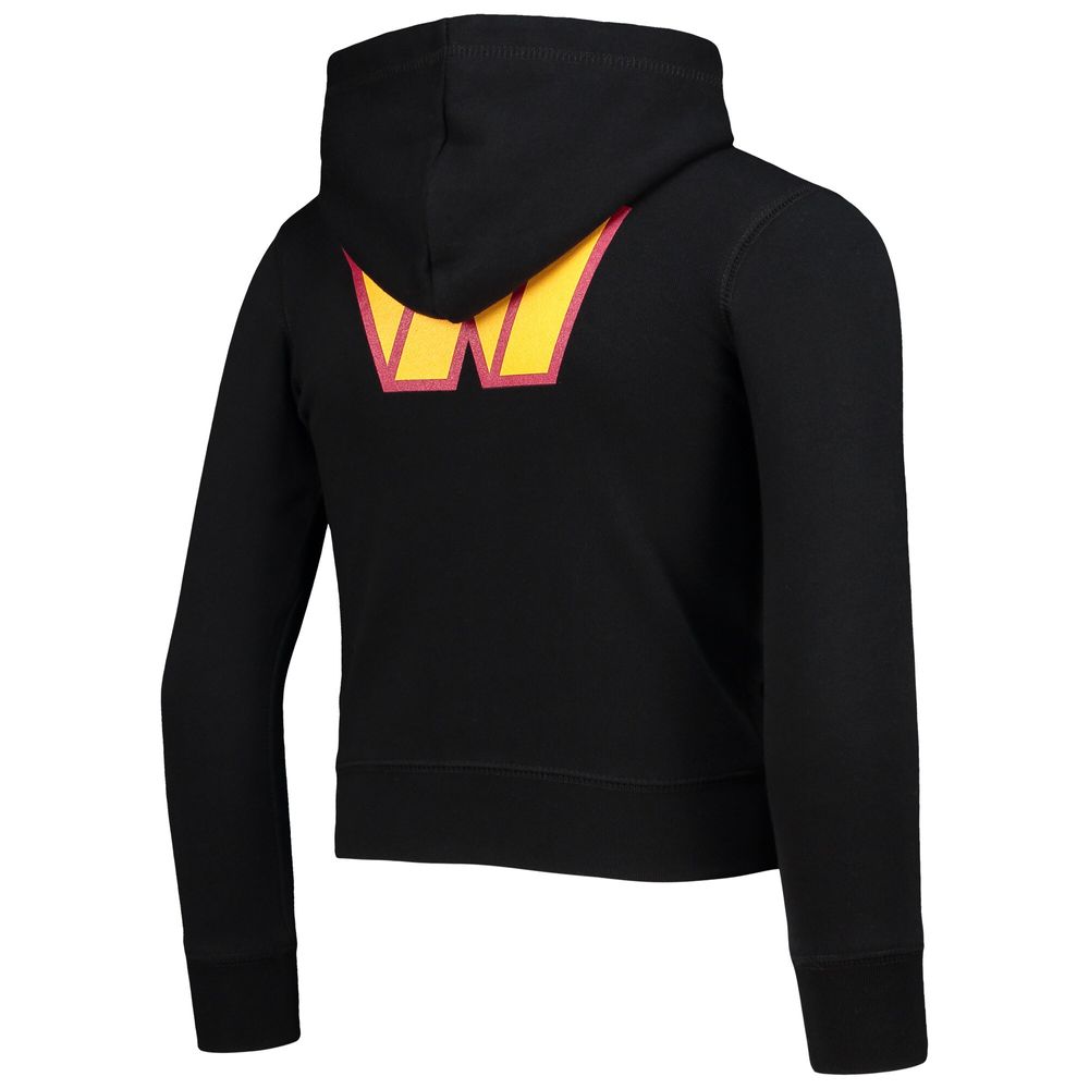 Girls Youth New Era Black Washington Commanders Full-Zip Hoodie