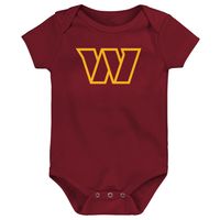 Infant Burgundy/Gold/Heathered Gray Washington Commanders 3-Pack Game On Bodysuit Set