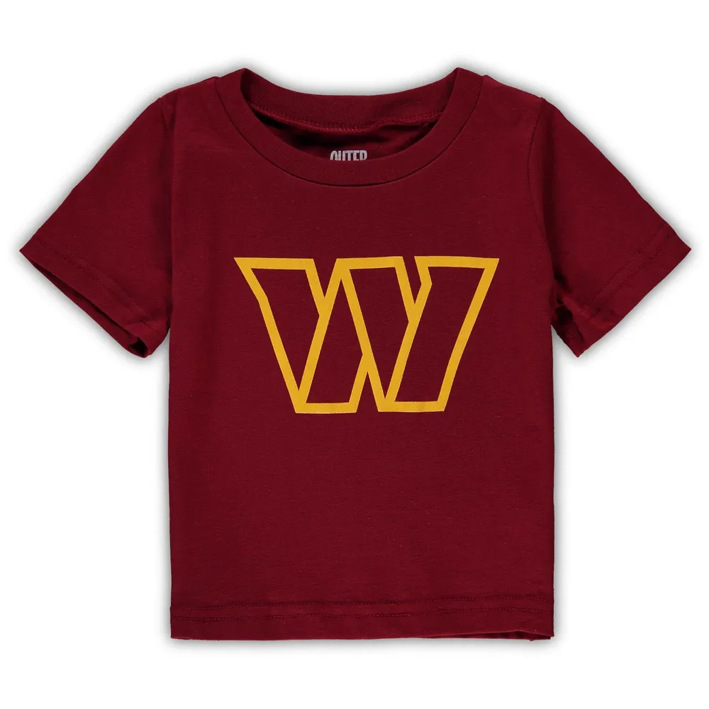 T-shirt bordeaux avec logo de l'équipe des commandants Washington pour bébé