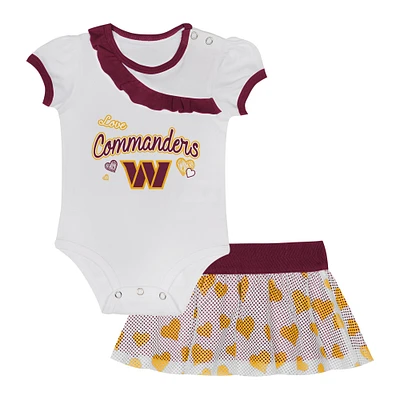 Infant  Washington Commanders Love My Team Bodysuit & Skirt Set