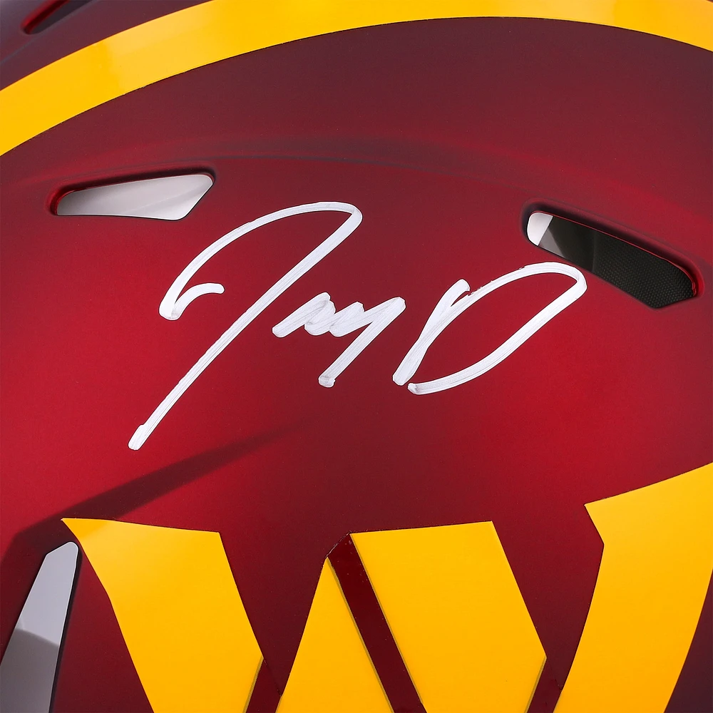 Casque authentique dédicacé Riddell Speed ​​par les Washington Commanders de Jayden Daniels