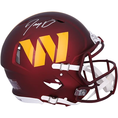 Casque authentique dédicacé Riddell Speed ​​par les Washington Commanders de Jayden Daniels