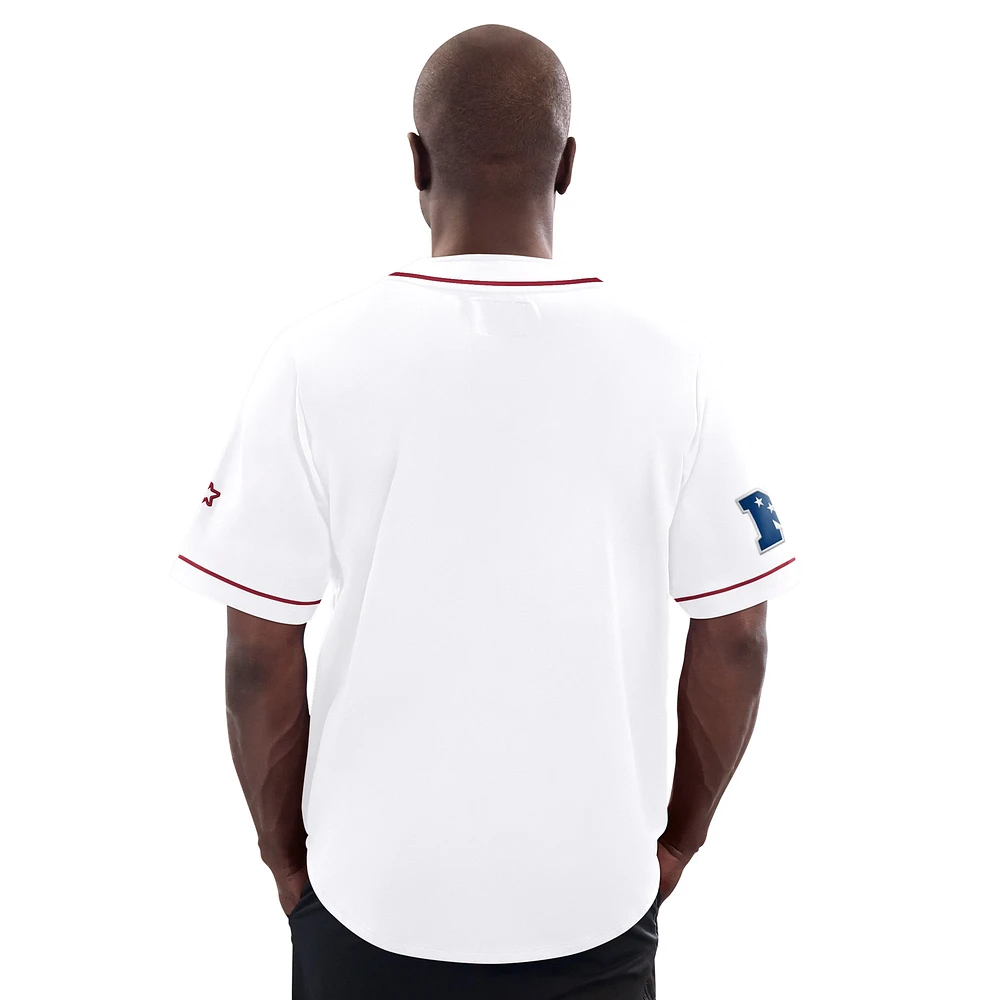 Men's Starter  White Washington Commanders Relay Full-Button Baseball Jersey
