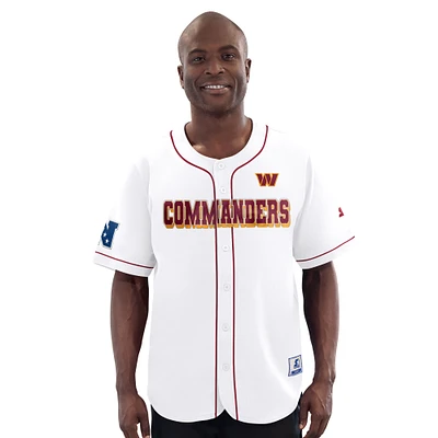 Men's Starter  White Washington Commanders Relay Full-Button Baseball Jersey