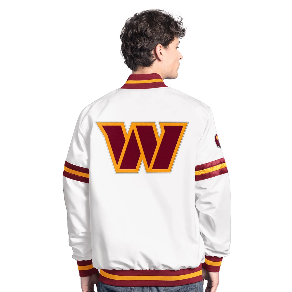 Men's Starter  White Washington Commanders Scout Full-Snap Varsity Jacket