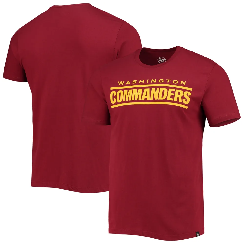 Men's '47 Burgundy Washington Commanders Wordmark Imprint Super Rival T-Shirt