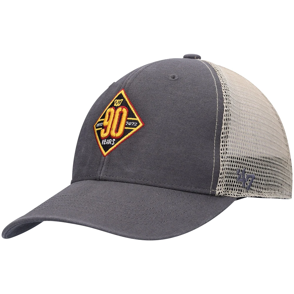 Men's '47  Charcoal/Natural Washington Commanders 90th Season MVP Trucker Snapback Hat