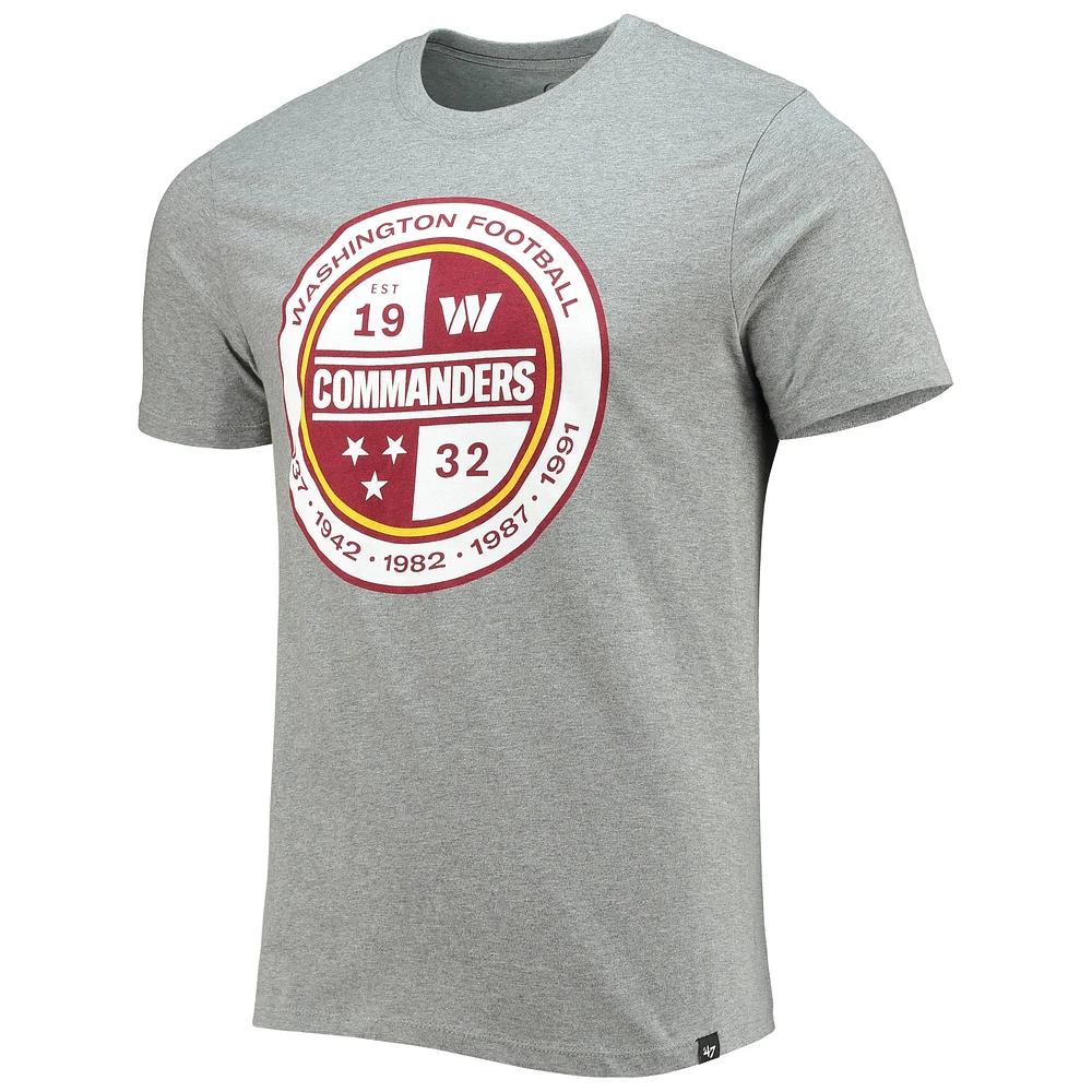 Men's '47 Gray Washington Commanders Imprint Super Rival T-Shirt