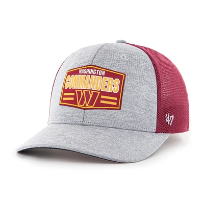 Casquette Washington Commanders Motivator Flex '47 gris chiné/bourgogne pour homme