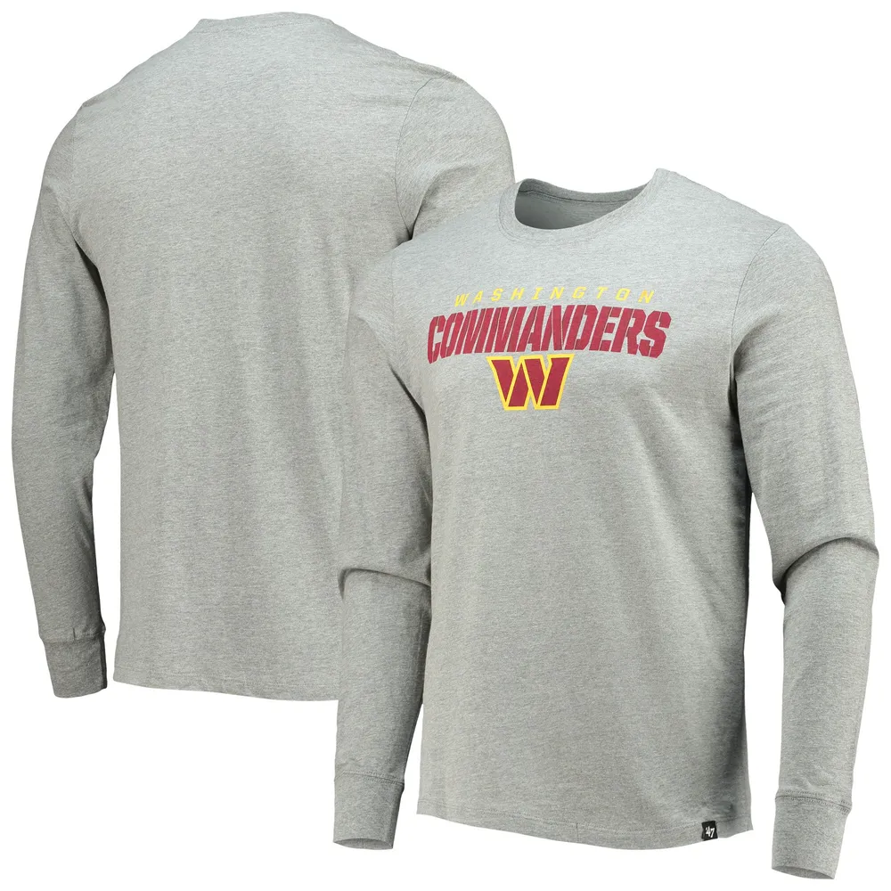 T-shirt à manches longues Washington Commanders Traction Super Rival '47 gris chiné pour homme