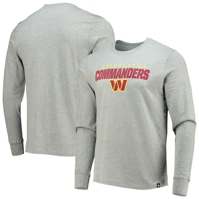 Washington Commanders '47 Traction Super Rival Long Sleeve T-Shirt - Heathered Gray