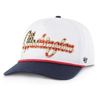 Casquette ajustable patriotique à revers Washington Commanders blanche 1947 pour homme